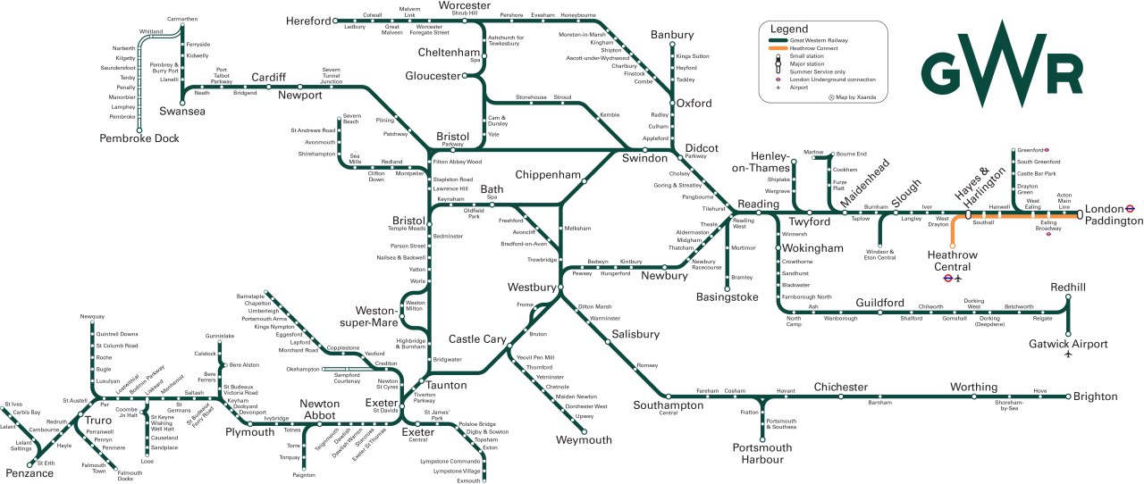 Great Western Train Rail Maps